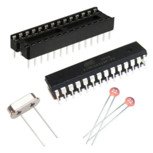 Kit com 1 Atmega328p-PU + 1 Soquete + 1 Cristal + 2 Capacitores